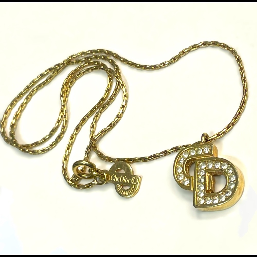 VTG Signed Christian Dior CD Logo Necklace